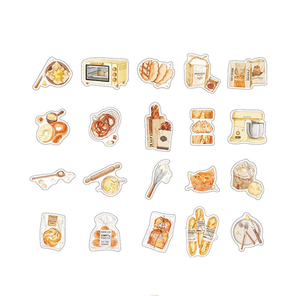 Set 40 Miếng Dán Hình Cà Phê / Bánh Mì / Cà Phê Vintage Trang Trí Điện Thoại