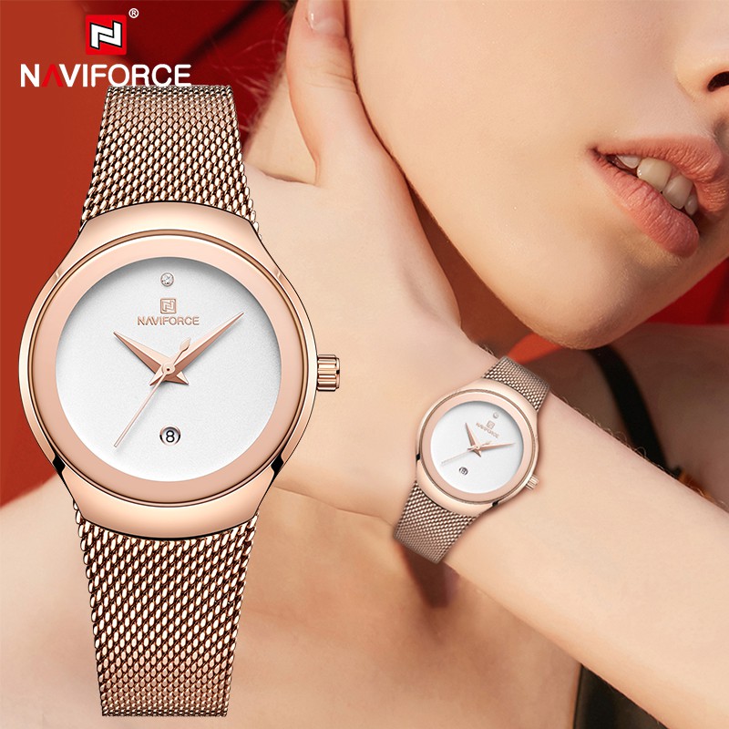 Đồng Hồ Naviforce 5004 Chống Thấm Nước Thiết Kế Mỏng Sang Trọng Dành Cho Nữ