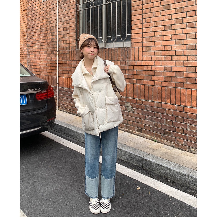 Quần Jean Ống Rộng Lưng Cao Thời Trang Thu Đông Mới 2022 Dành Cho Nữ