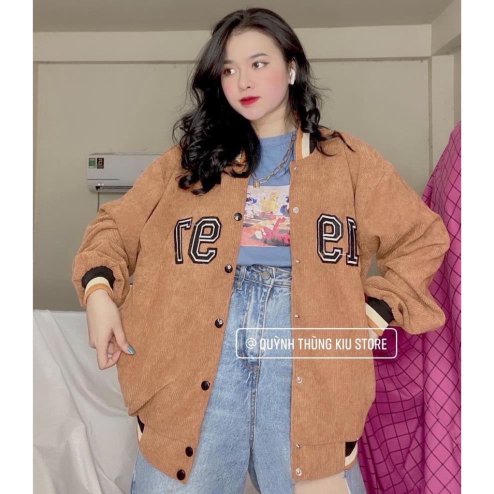 Áo khoác bóng chày - Áo bomber kaki nhung 1997 namanhshop97