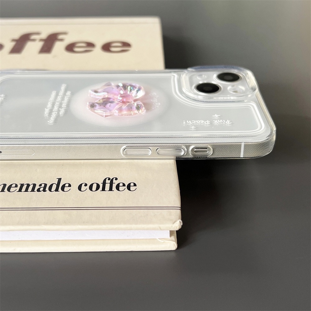 Ốp Điện Thoại TPU Mềm Trong Suốt Chống Sốc Chống Trầy Xước Đính Nơ 3D Cho IPhone 14 13 12 11 Pro Max XS XR 8 7 Plus