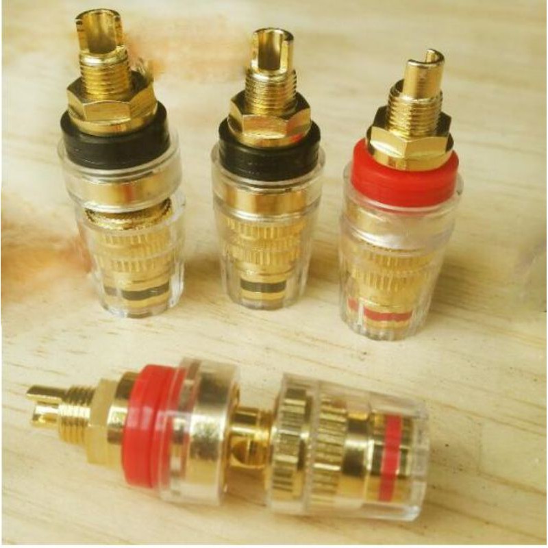 Cọc loa 3 tác dụng Bắp chuối - Càng cua - Mỏ chim cho Loa Amplifier.Giắc cắm âm thanh cho Loa Ampli