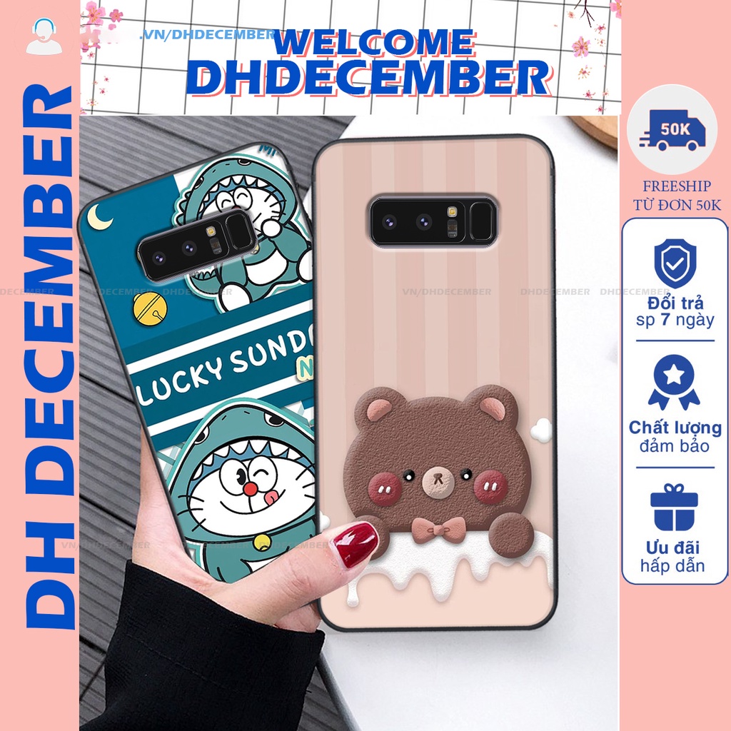 Ốp lưng Samsung Galaxy NOTE 8 in hình gấu K@ws, gấu nâu, dor@emon RẺ- ĐẸP- BỀN