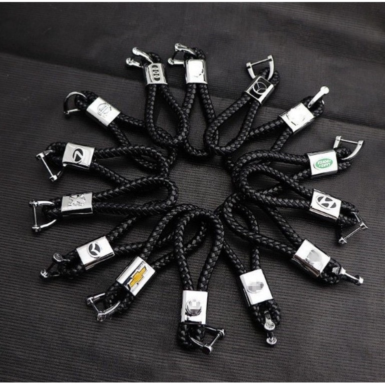 Móc Khóa Dây Da Kim Loại Tráng Men Hình Móng Ngựa Cho Chìa Khóa Xe Hơi Honda Ford Toyota Mazda BMW Benz Kia Nissan Volkswagen Hyundai