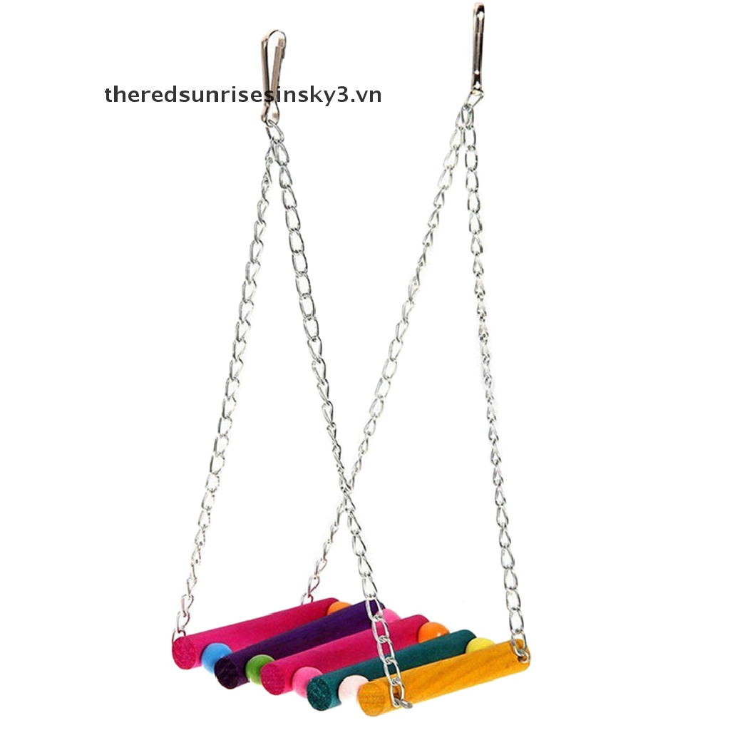 Đồ chơi xích đu treo lồng nhiều màu sắc đáng yêu dành cho chim vẹt đuôi dài yến phụng vẹt Mã Lai cưng