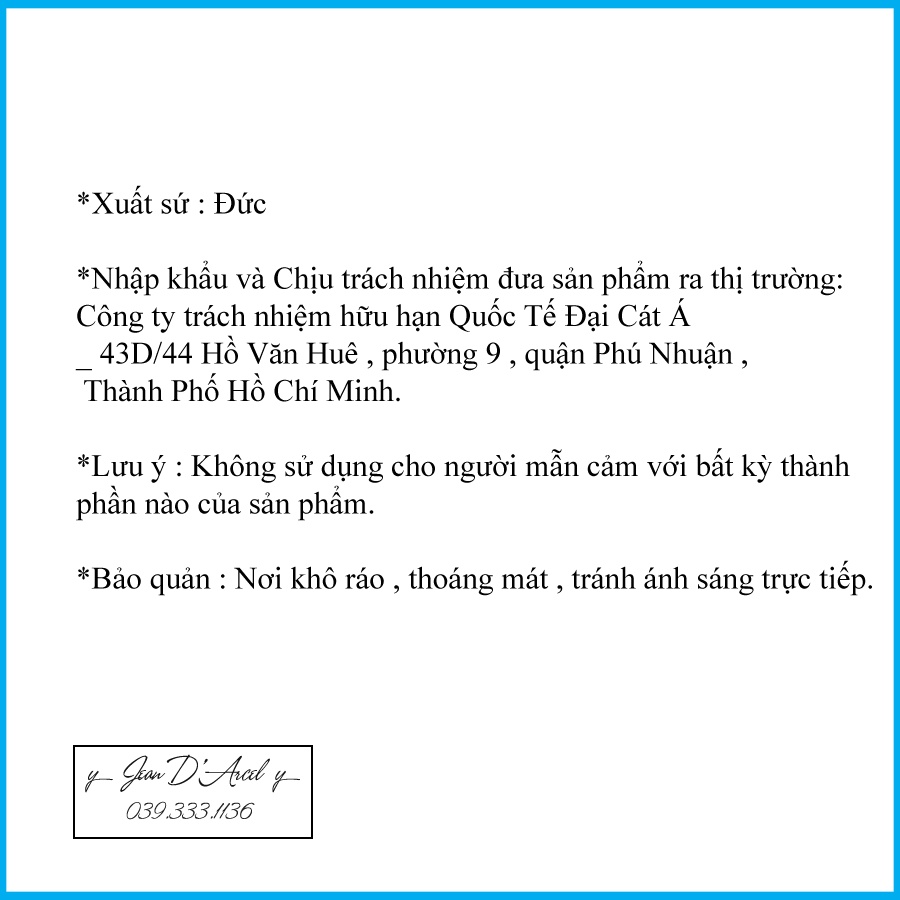 [CHÍNH HÃNG] Huyết thanh giúp giảm đỏ,giãn tĩnh mạch Jean Darcel _ Jean D'Arcel Anti Stress Cure