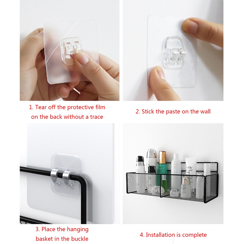 Giỏ Lưới Kim Loại Gắn Tường Sắp Xếp Gọn Gàng Cho Nhà Bếp Nhà Tắm