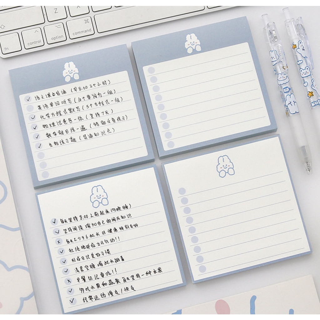 [Xấp 60 tờ] Giấy note checklist / to do list TELADO CREAM RABBIT