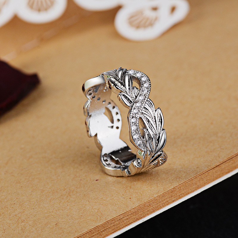 Aifei Jewellery Women Ring Flower Mosaic Diamond 925 Sterling Silver R1178