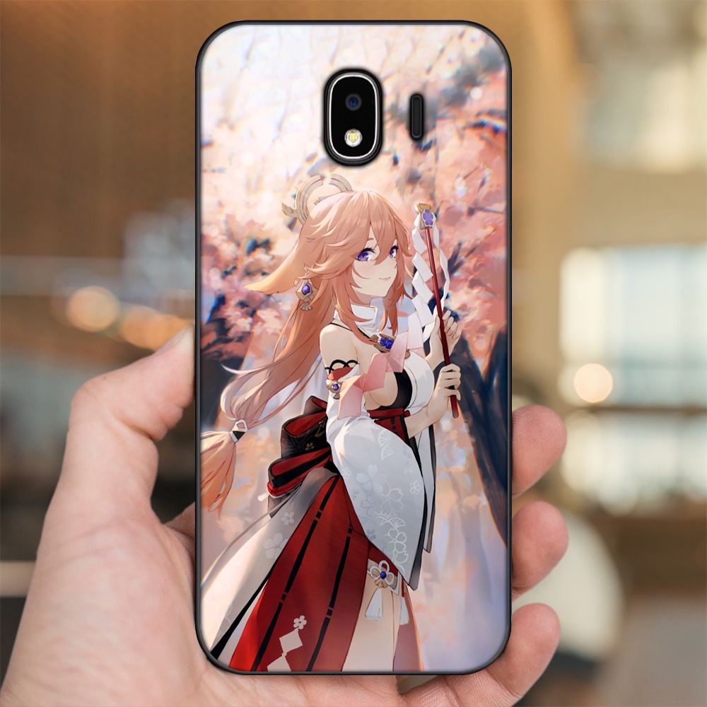 Ốp lưng Samsung J4 viền đen in hình Yae Miko Genshin Impact