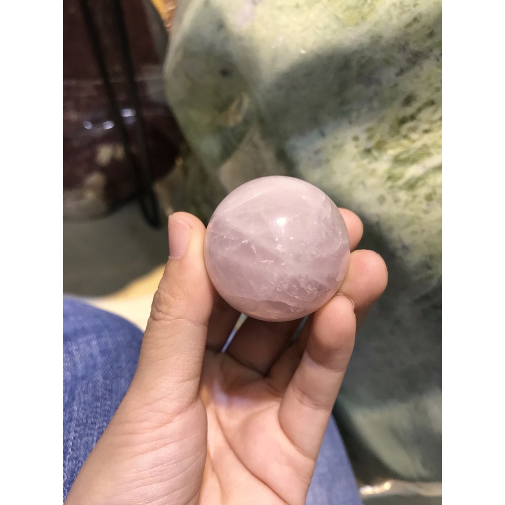 Bi cầu đá thach anh hồng tư nhiên | BigBuy360 - bigbuy360.vn