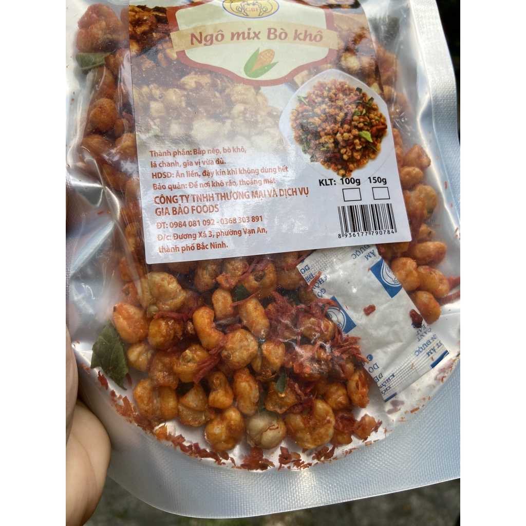 NGÔ CAY MIX BÒ KHÔ GIA BẢO FOODS 150G