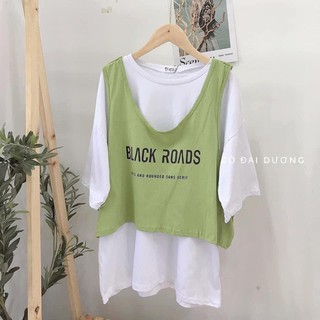[ảnh thật] Set áo phông mix gile Black Roads