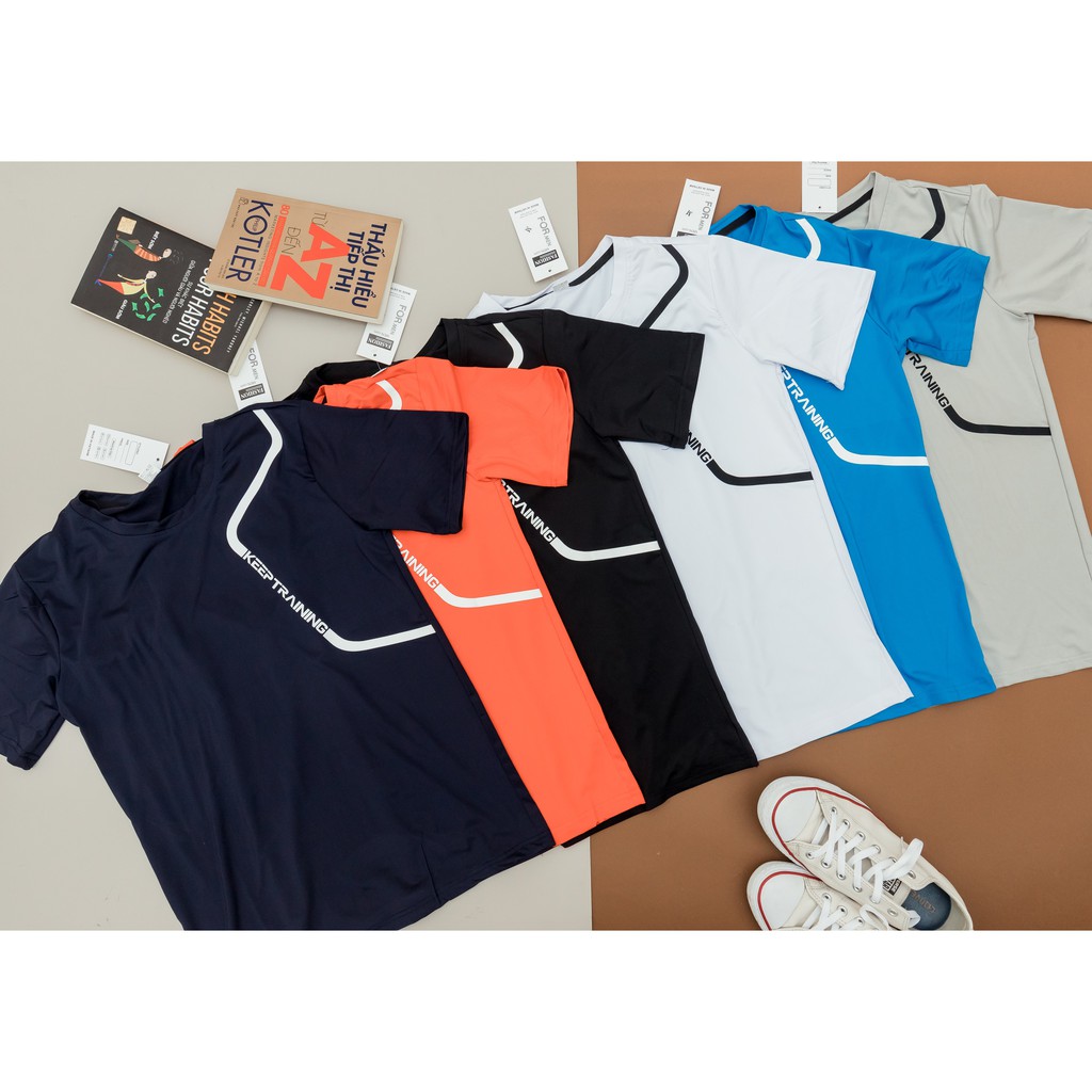 Bộ quần áo thể thao nam bộ đồ nam thun lạnh 6 màu KEEP TRAINING THE1992 01