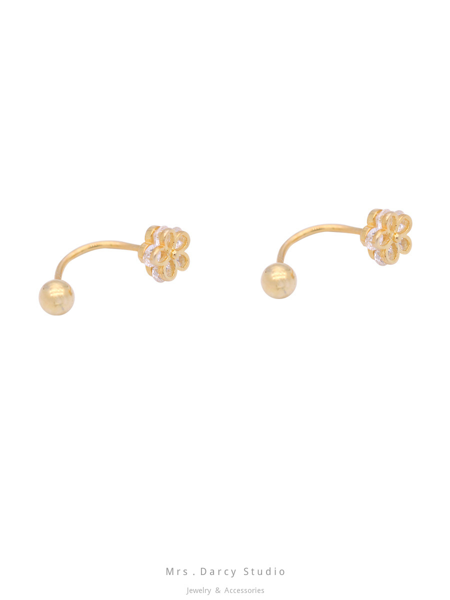 MRS.D【In Stock】100% Sterling Silver U-shaped Ear Bones S925 Earrings Stud Earrings Colors of Zircon Jewelry Gift Ear Clips Minimalist Earring Design Jewelry Girls Allergy Free