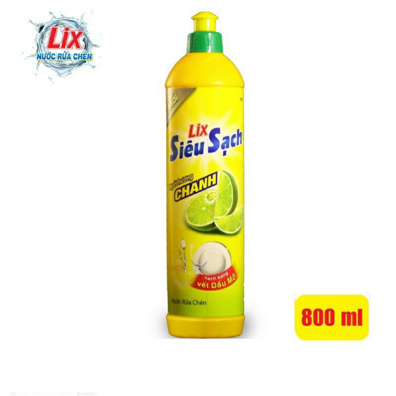 Nước rửa chén Lix siêu sạch hương chanh 800ml