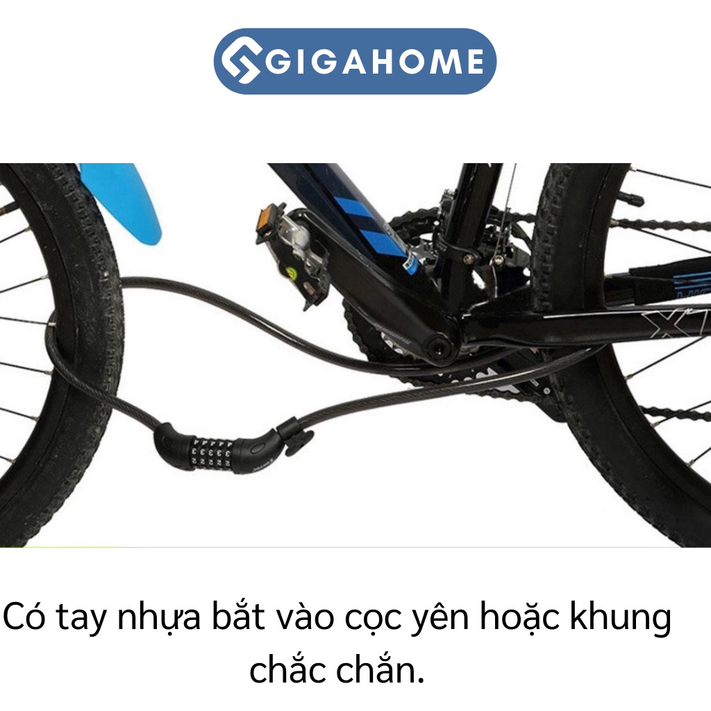 Khóa Dây 5 Số Cao Cấp GIGAHOME Cho Xe Đạp, Xe Máy Chắc Chắn 3406