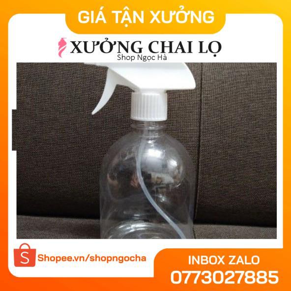 Chai Xịt Phun Sương ❤ GIÁ TỐT NHẤT ❤ [500ml] Chai nhựa pet Vòi Xịt Kính 500ml Lùn rỗng chiết mỹ phẩm, dung dịch .