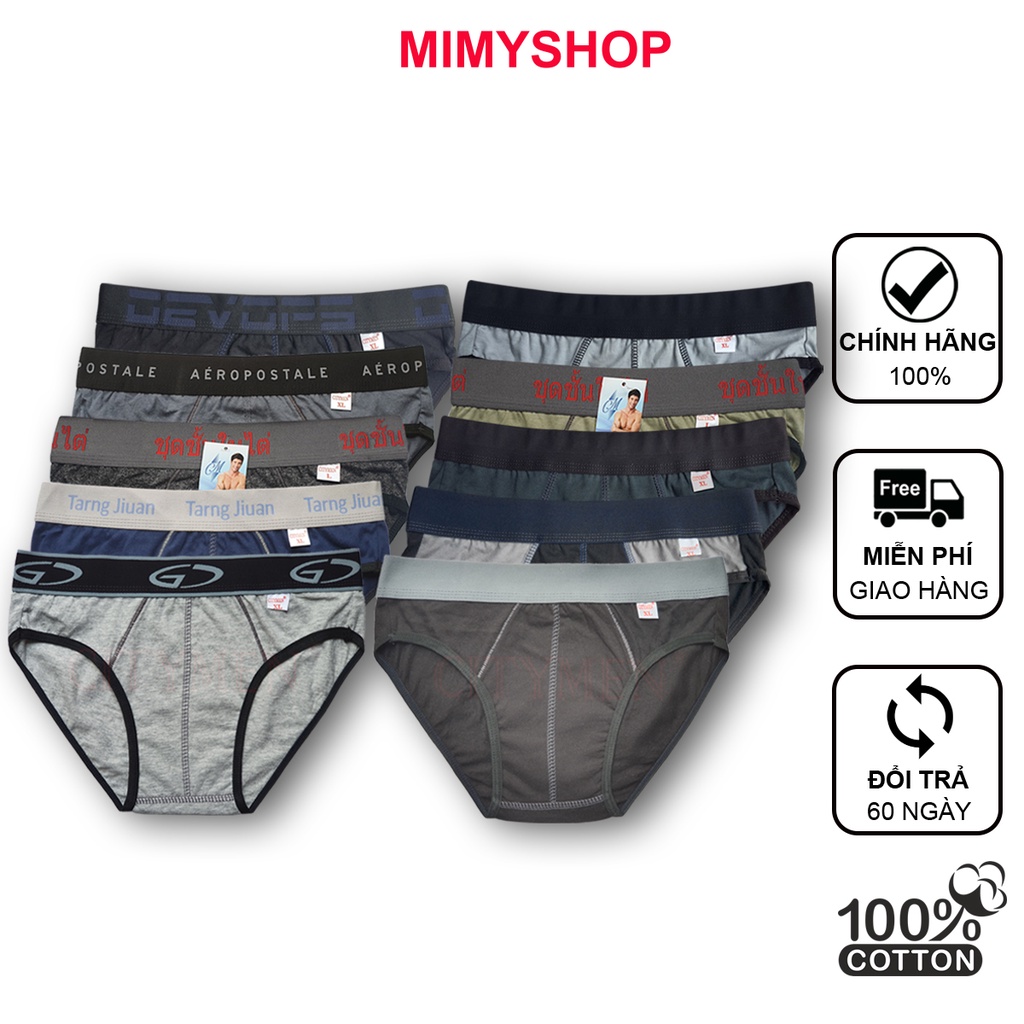 Combo 10 quần lót nam nhiều lưng cao cấp vải cotton 100% co dãn và thấm hút tốt đồ lót sịp tam giác quần xì