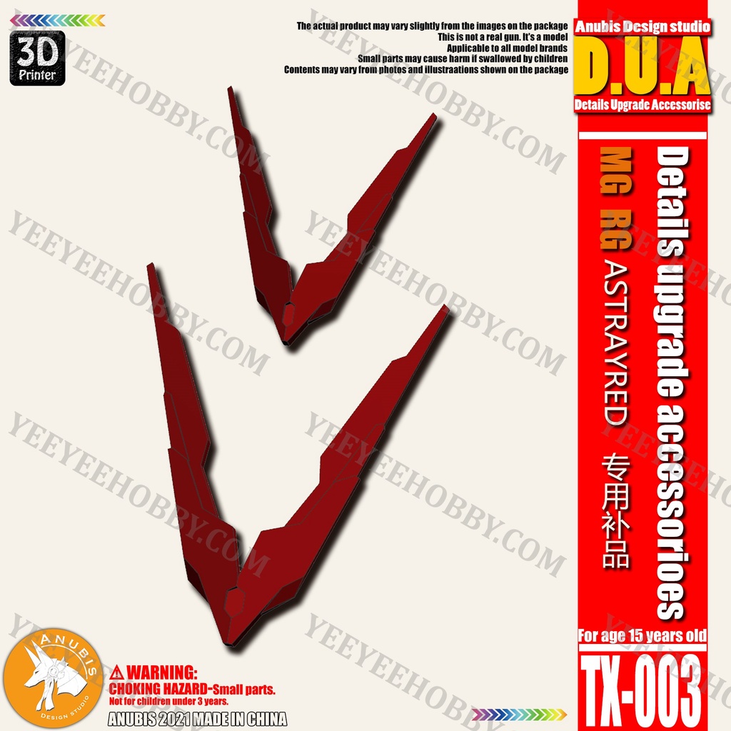 PHỤ KIỆN MOD ANUBIS - CHI TIẾT NHỰA MÔ HÌNH IN 3D - V-FIN MG & RG ASTRAY REDFRAME TX003