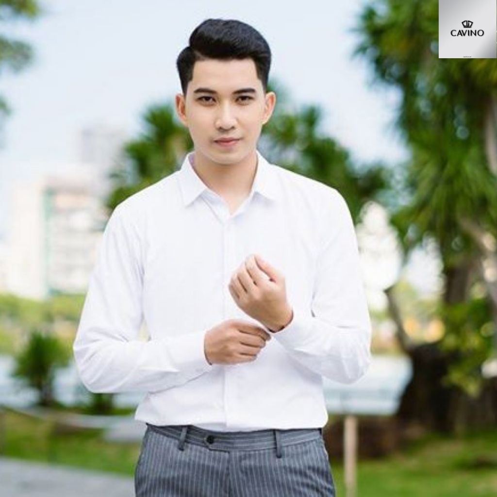 Áo sơ mi nam công sở CAVINO SMT365 Sơ mi trắng trơn chất liệu nano cao cấp chống nhăn,hút mồ hôi hiệu quả | BigBuy360 - bigbuy360.vn
