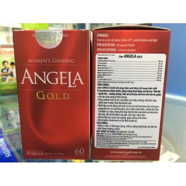 [CHÍNH HÃNG TÍCH ĐIỂM ] Sâm Angela Gold - Tăng cường sinh lý nữ - lọ 60 viên