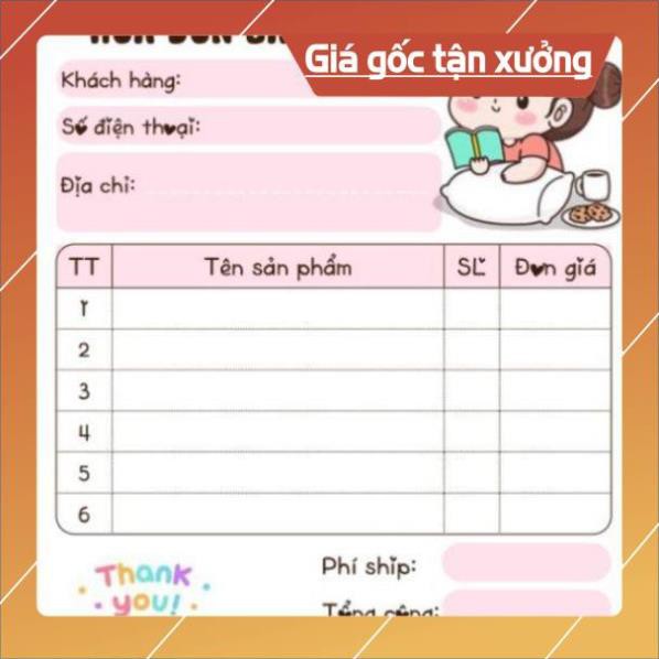 [Free ship] HOÁ ĐƠN BÁN HÀNG 1 LIÊN DỄ THƯƠNG CUỐN NHỎ