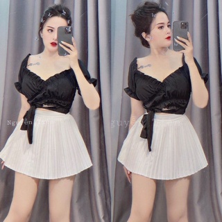 Áo croptop đan dây chéo bụng xinh đẹp a22 😍😍😍
