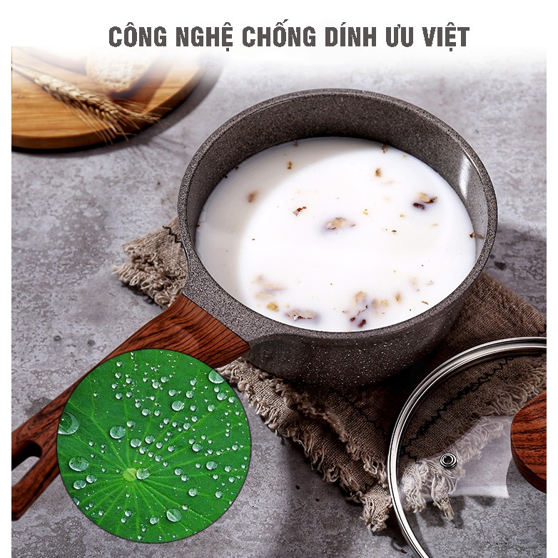 Nồi Chống Dính - Nồi Quấy Bột - Nồi Nấu Bột Chống Dính Size 16cm - 18cm Dùng Có Bếp Từ, Bếp Gas, Bếp Hồng Ngoại VT160A