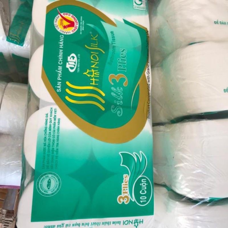 giấy vệ sinh hà nội không lõi và có lõi xanh( bịch 10 cuộn) ,tím giá rẻ
