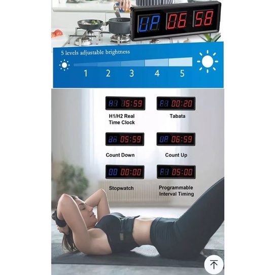 Đồng hồ đếm thời gian cho boxing hoặc tabata