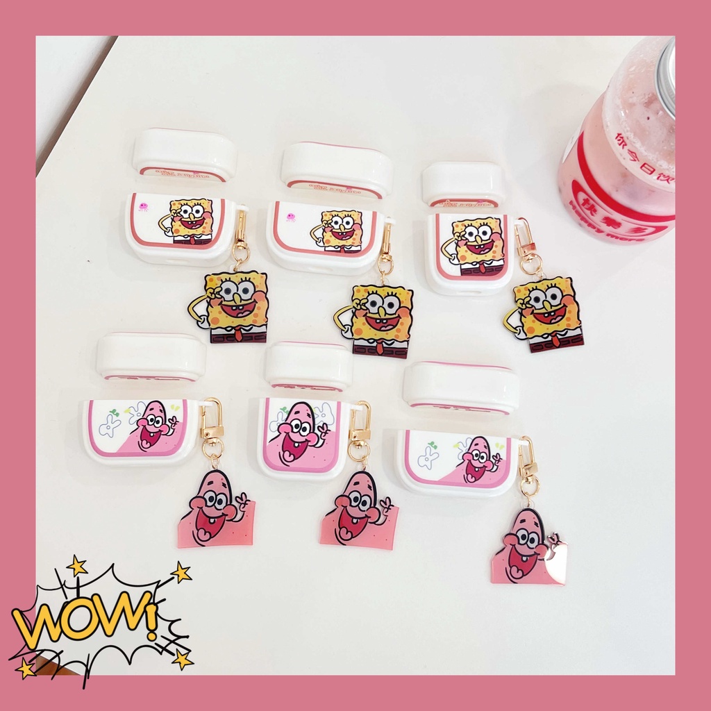 Vỏ Bảo Vệ Hộp Sạc Tai Nghe Airpods 3 Pro 2 Họa Tiết SpongeBob Phong Cách Mới 2021 Ốp