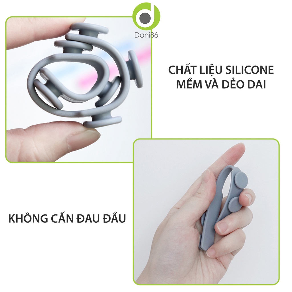 Dây đeo khẩu trang silicone chống đau vành tai 6 nút điều chỉnh, thoải mái khi đeo khẩu trang cả ngày - Doni - DOPK201