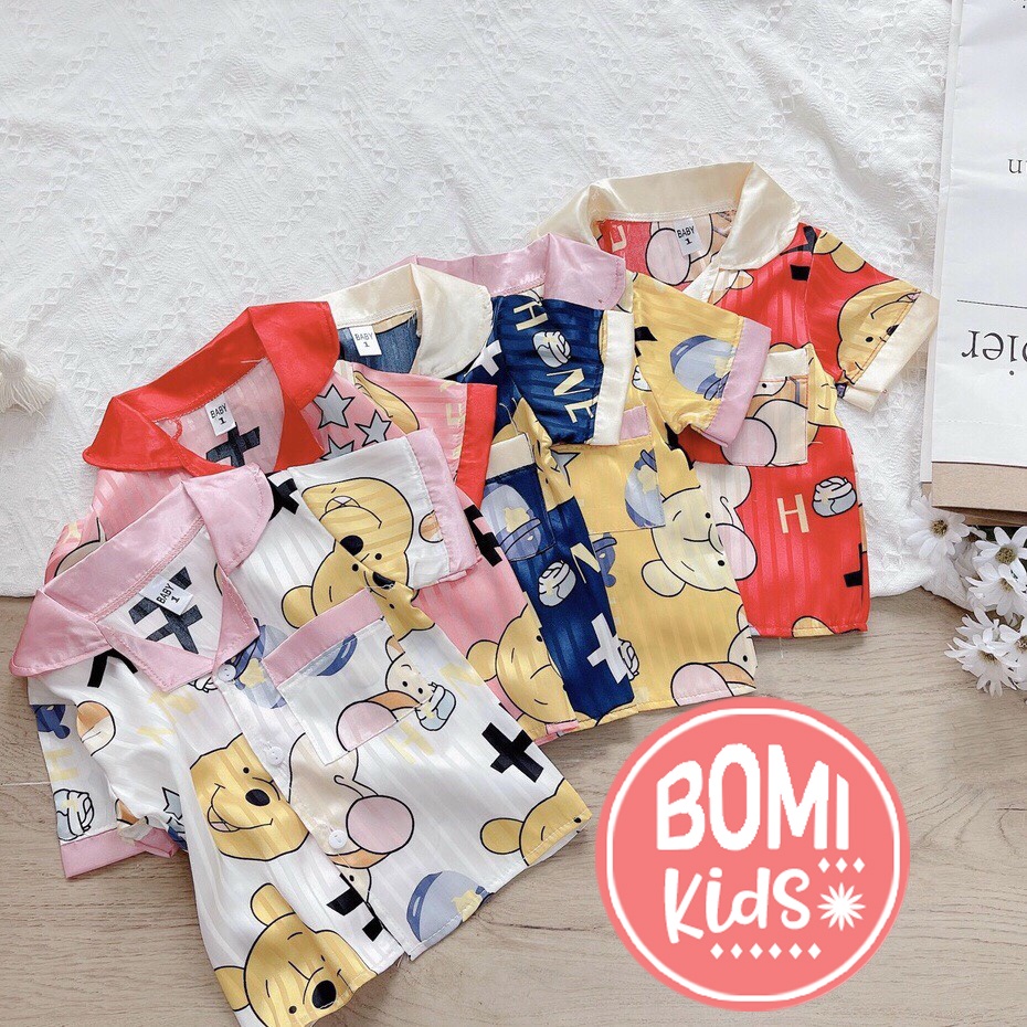 [ 6kg - 20kg] Đồ Bộ Pijama Chất Vải Lụa Cao Cấp mềm mịn cho bé