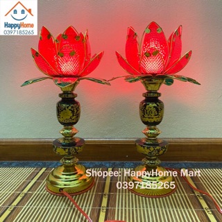 ĐÈN THỜ HOA SEN 1 BÔNG ( 1 đôi )
