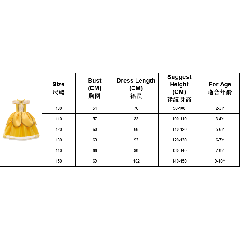Đầm Hóa Trang Công Chúa Belle Trong Beauty And The Beast Cho Bé Gái