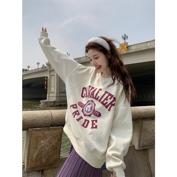 Áo sweater Dáng Rộng Phong Cách retro Mỹ Thời Trang Cho Nữ