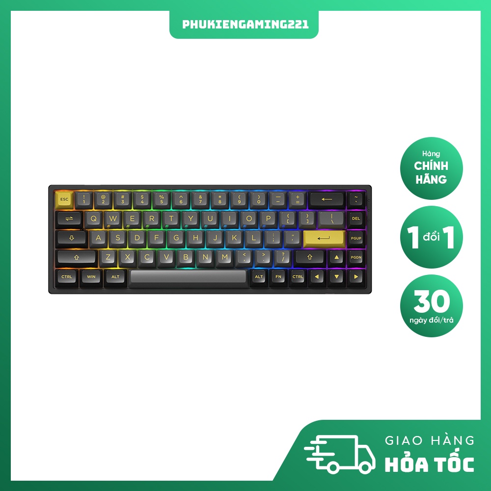 Bàn Phím Cơ Máy Tính Chơi Game Không Dây - AKKO 3068B Black Gold (Bluetooth/ Wireless / Hotswap)