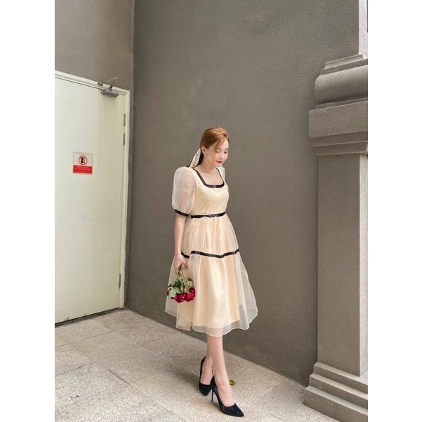 Đầm xoè viền cổ u