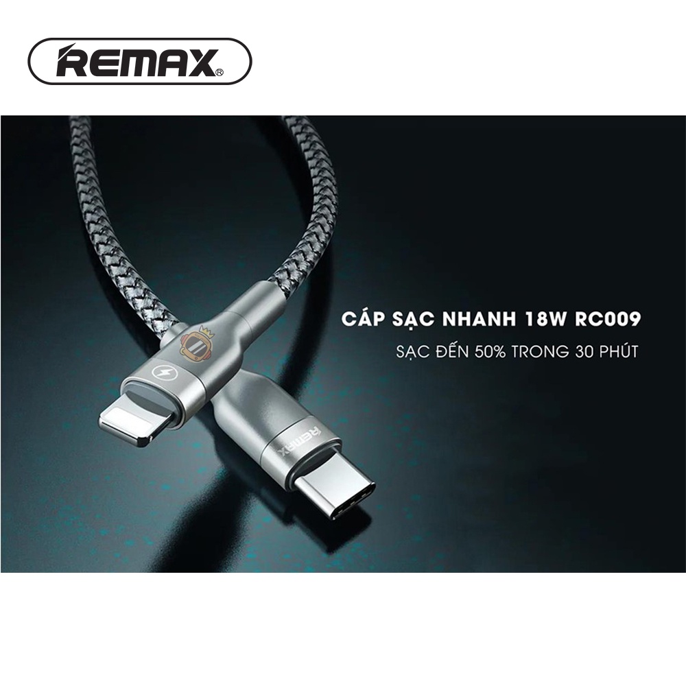 Cáp sạc nhanh IPPD18W Remax RC-009 Type-C-Truyền dữ liệu sạc siêu nhanh