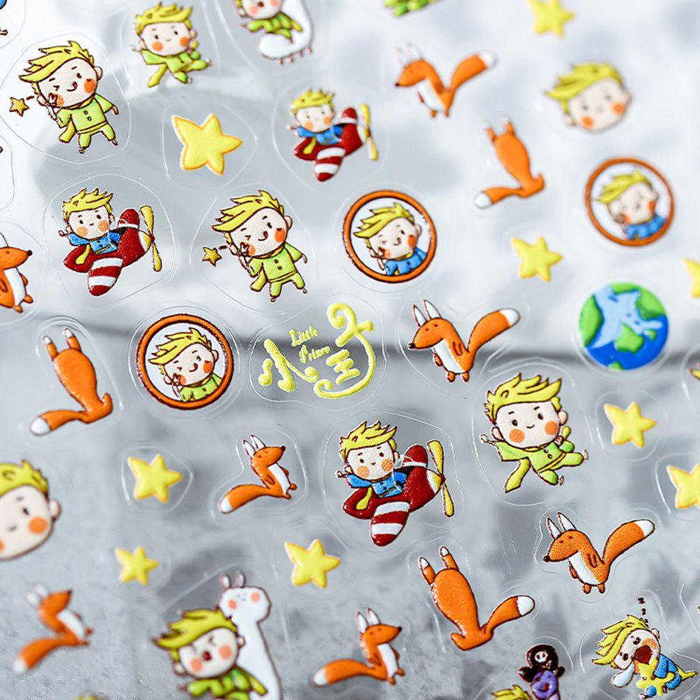 OCEANMAP Miếng Dán Trang Trí Móng Tay Tự Dính Họa Tiết Hoạt Hình Tom / Hành Tinh / Hoàng Tử /