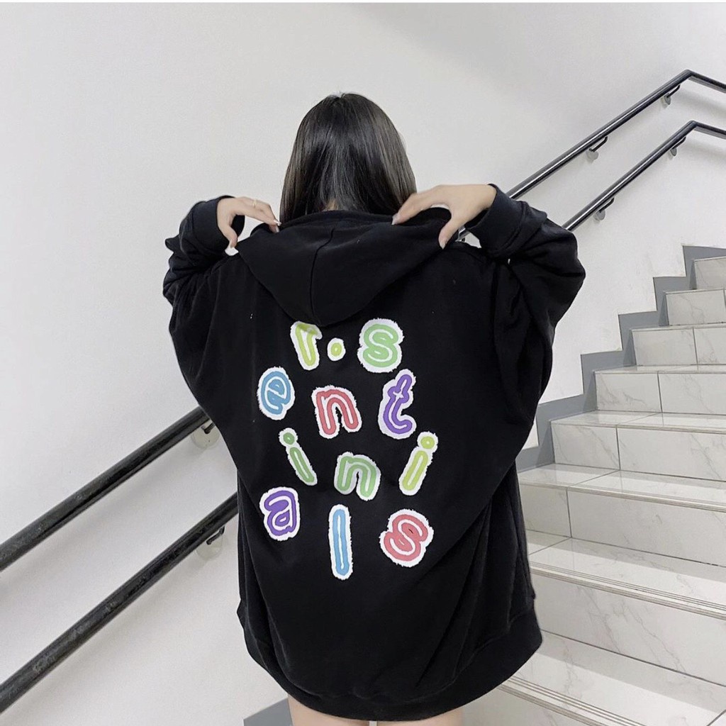 Áo Khoác Hoodie Nỉ SENTI Form Rộng Tay Bồng Khóa Kéo Có Mũ Màu Đen | Xám | Trắng Ulzzang Nam Nữ HOT | BigBuy360 - bigbuy360.vn