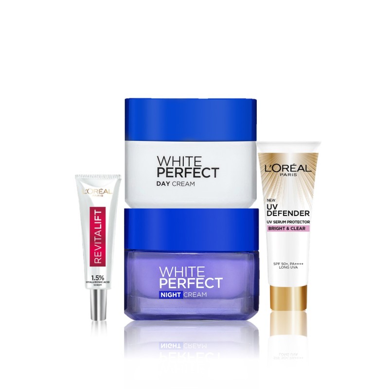 Bộ kem dưỡng sáng da & kem chống nắng & dưỡng chất căng mướt da L'Oreal Paris | BigBuy360 - bigbuy360.vn