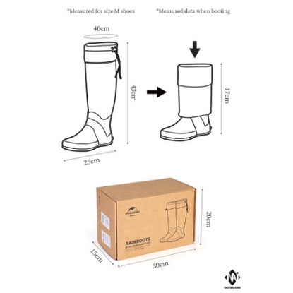 Ủng cao su đi mưa cao cổ chống trơn trượt NatureHike NH21FS020 Chưa Có Đánh Giá 6 Đã Bán