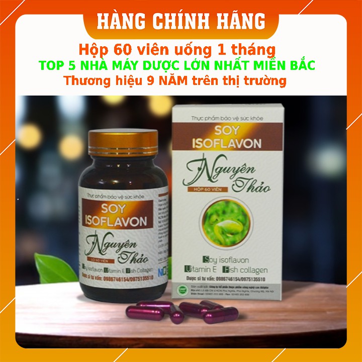 [COMBO 3 HỘP] Nội tiết tố nữ Mầm đậu nành Soy Isoflavones Nguyên Thảo ( Soy Isoflavones, Vitamin E, Collagen) CHÍNH HÃNG