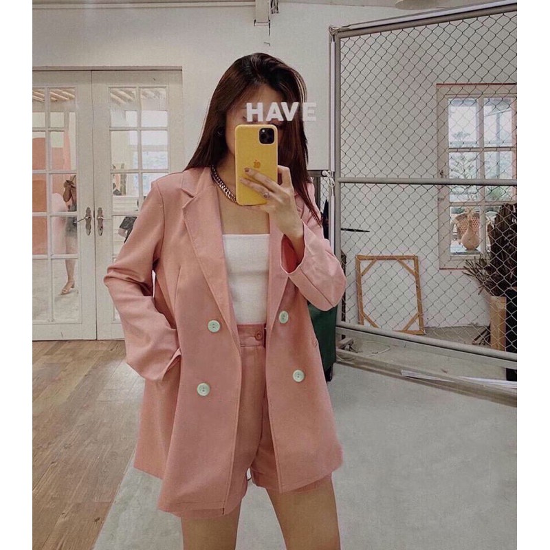 ✔Set Nguyên Bộ Áo khoác blazer + Quần Đùi ( Kèm áo trong)