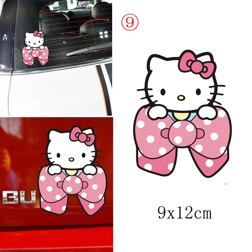 Sticker Hello Kitty Phản Quang Dán Trang Trí Xe Hơi