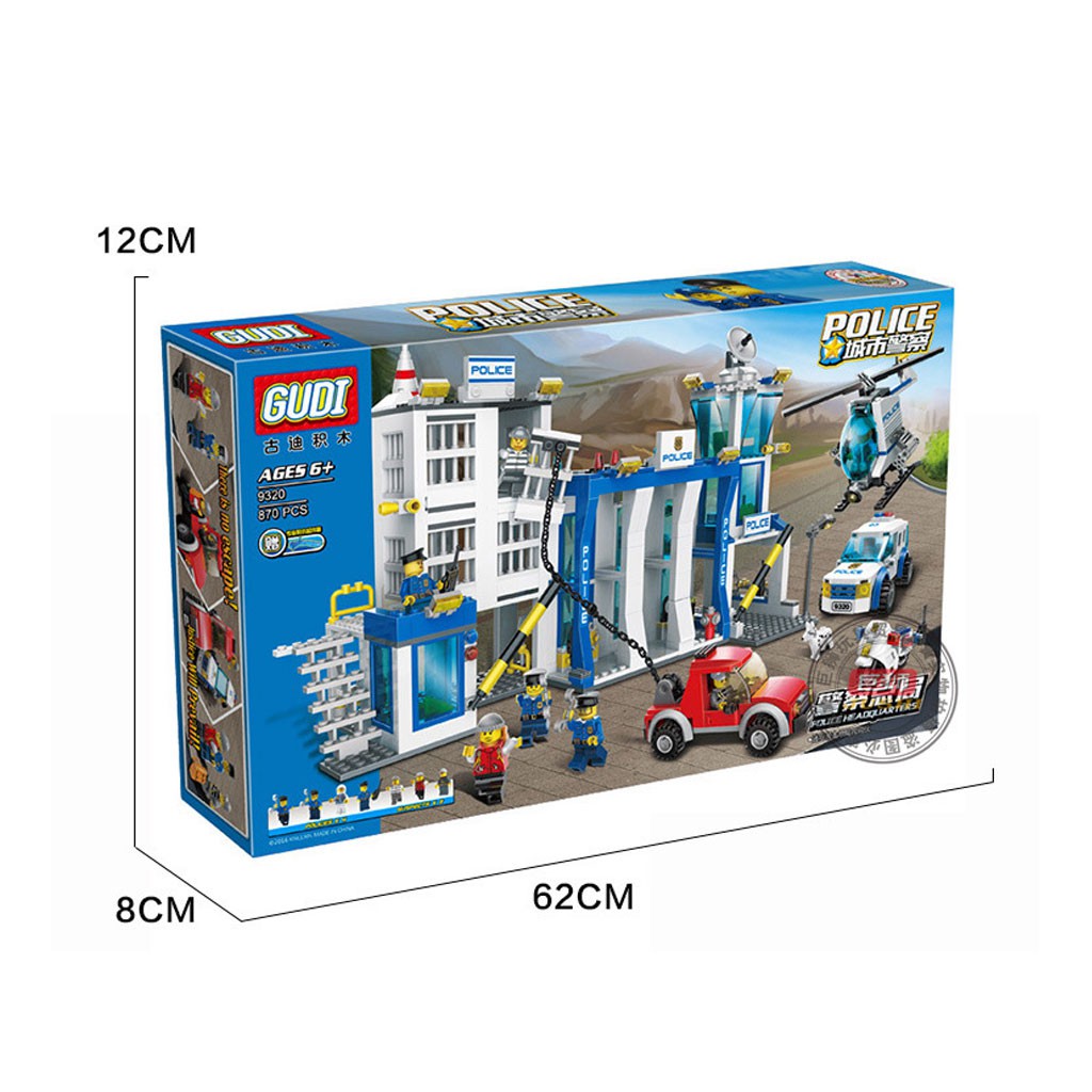 Đồ chơi lego city trạm cảnh sát thành phố giúp trẻ tư duy sáng tạo bộ lắp ghép với 870 mảnh ghép