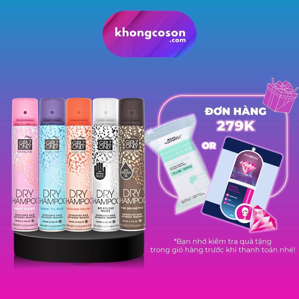 Dầu Gội Khô Girlz Only Đủ Mùi Hương Dry Sampoo Giúp Tóc Luôn Suôn Mượt - Khongcoson