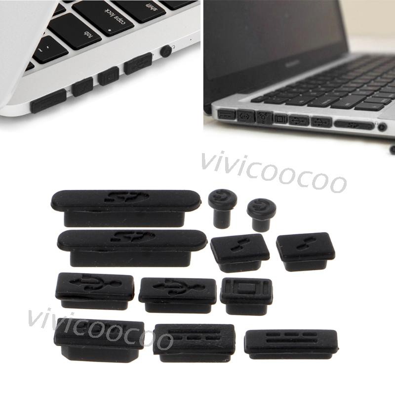 Set 12 Nút Silicon Chống Bụi Cho Macbook Air Pro Retina 11" 13" 15"